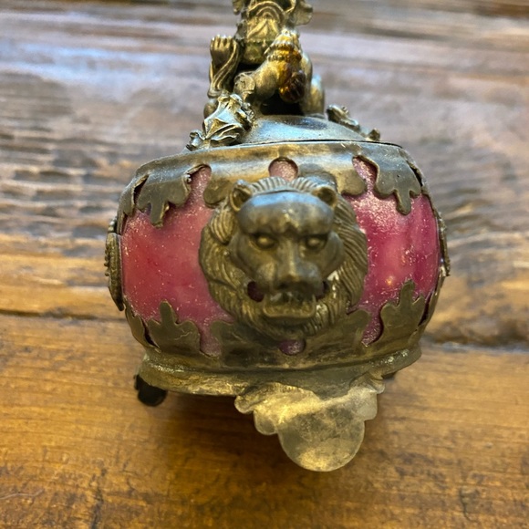 Antique incense burner Kashmir ruby dragon - Picture 7 of 8